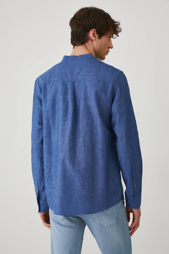 Abbigliamento Medicine camicia di lino RS25-KDM070 blu