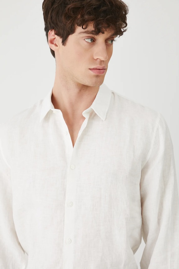 Medicine camicia di lino bianco RS25-KDM090