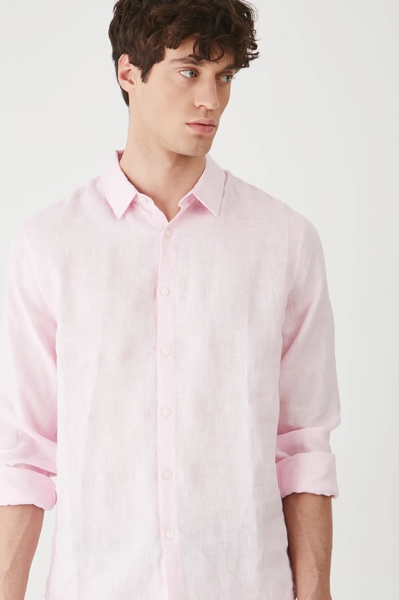 Medicine camicia di lino rosa RS25-KDM090