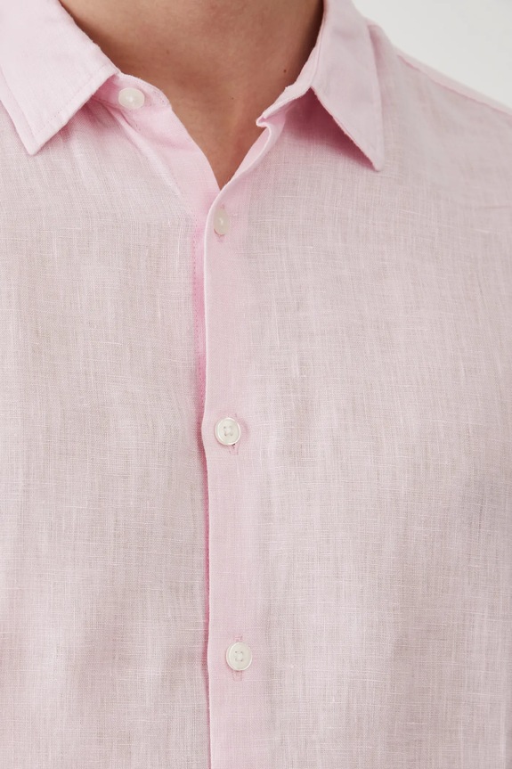 Medicine camicia di lino RS25-KDM090 rosa