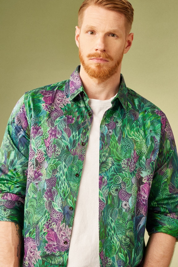 Koszula męska by Justyna Stoszek – Forest Forever, Sense of Values kolor multicolor casual multicolor RS25-KDM650