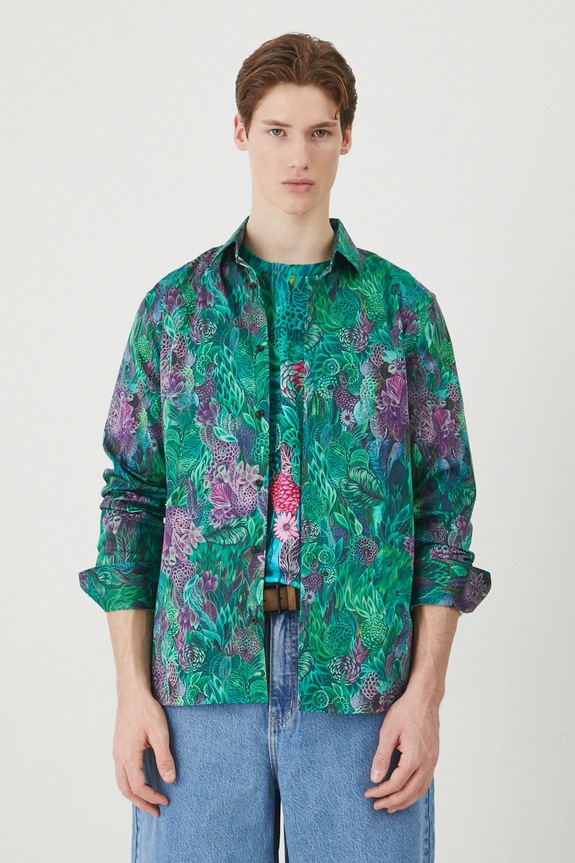 Koszula męska by Justyna Stoszek – Forest Forever, Sense of Values kolor multicolor RS25-KDM650 multicolor RS25