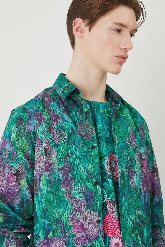 Koszula męska by Justyna Stoszek – Forest Forever, Sense of Values kolor multicolor RS25-KDM650 multicolor