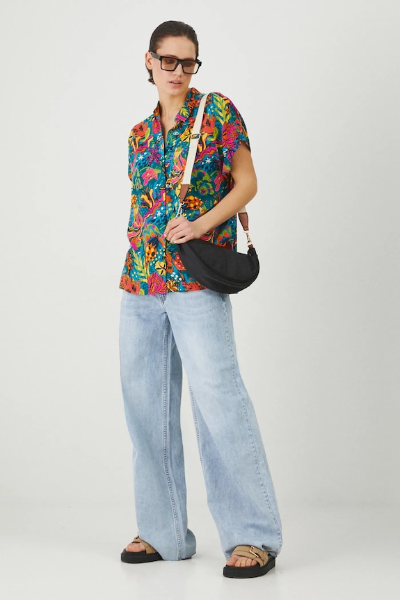 Koszula damska oversize wzorzysta kolor multicolor RS25-KKD071 multicolor RS25