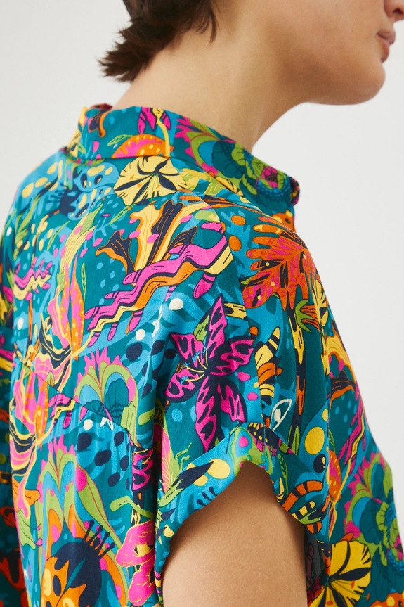 Koszula damska oversize wzorzysta kolor multicolor RS25-KKD071 multicolor