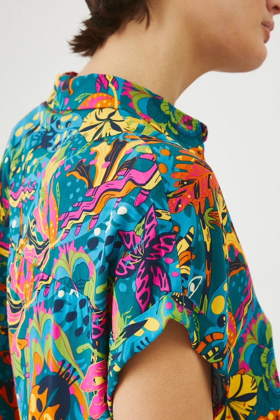 Koszula damska oversize wzorzysta kolor multicolor RS25-KKD071 multicolor