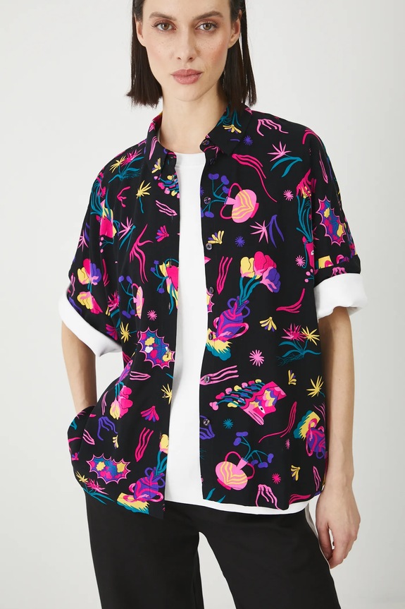 Medicine camicia RS25-KKD650 nero RS25