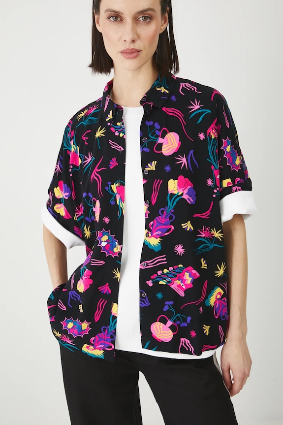 Medicine camicia RS25-KKD650 nero RS25