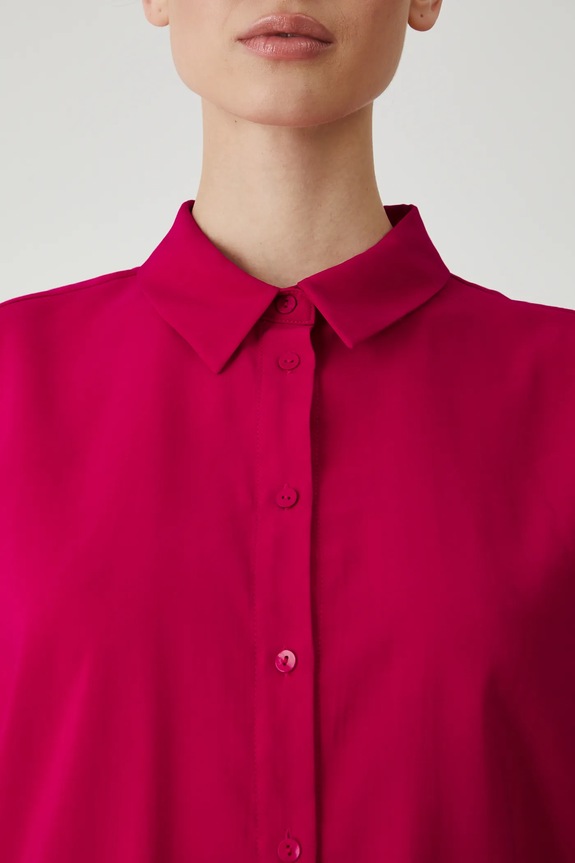 Koszula damska gładka z wiskozą kolor czerwony RS25-KKD704 czerwony