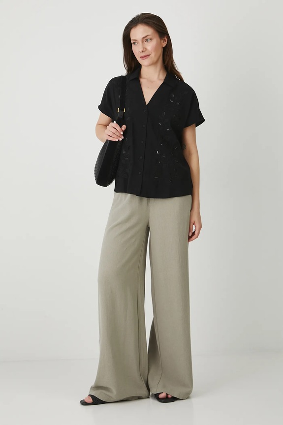 Košeľa čierna farba RS25-KKD903 čierna RS26