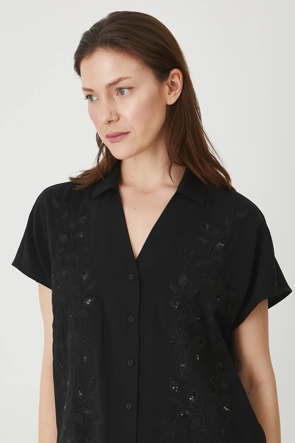 Košeľa čierna farba čierna RS25-KKD903