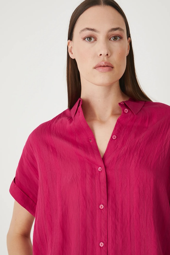 Koszula damska z wiskozą kolor czerwony czerwony RS25-KKD904