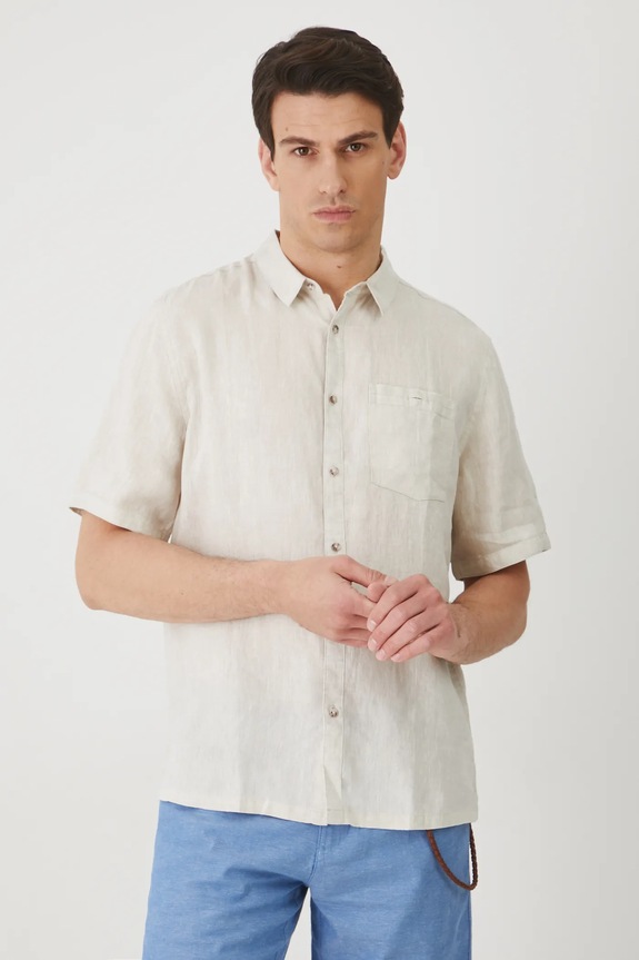 Lanena košulja Medicine večernje bež RS25-KKM071