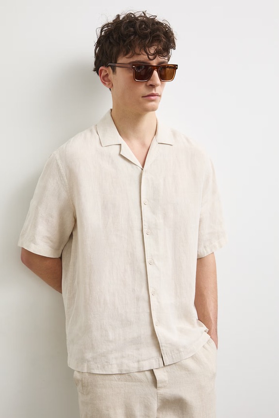 Medicine camicia di lino biancheria beige RS25-KKM090