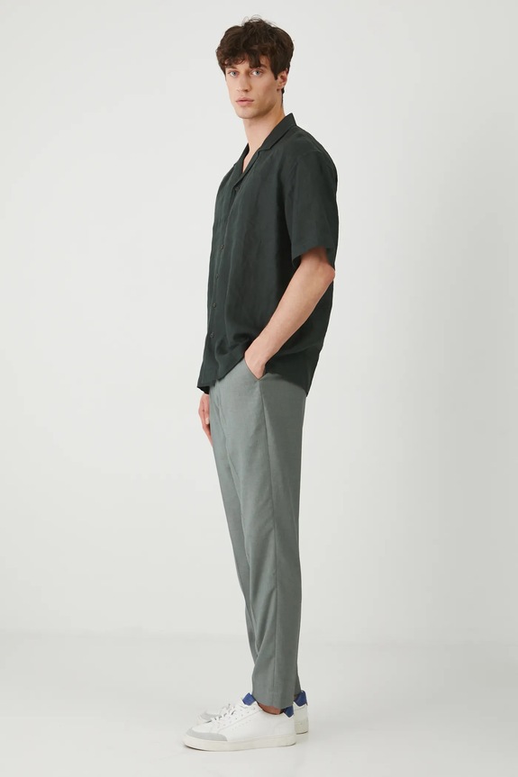 Medicine camicia di lino biancheria verde RS25-KKM090