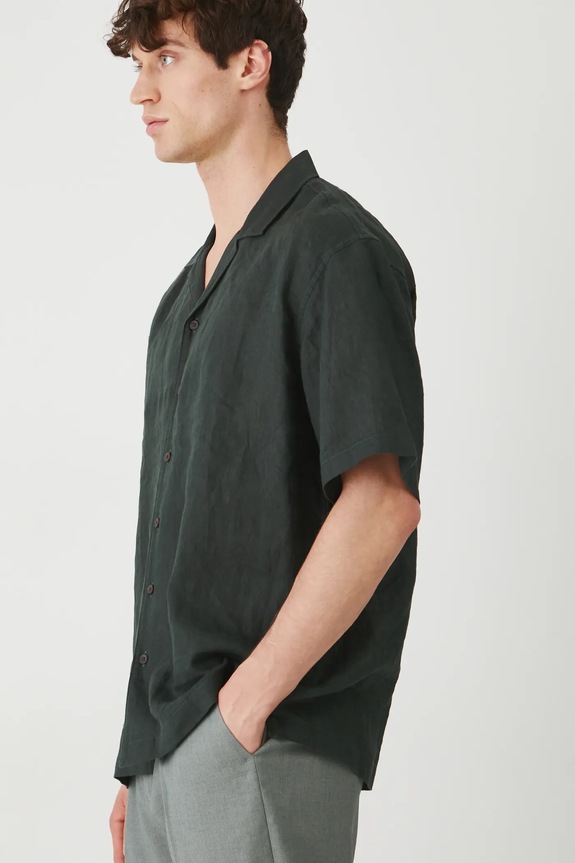 Medicine camicia di lino RS25-KKM090 verde RS25