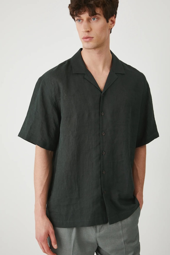 Medicine camicia di lino verde RS25-KKM090