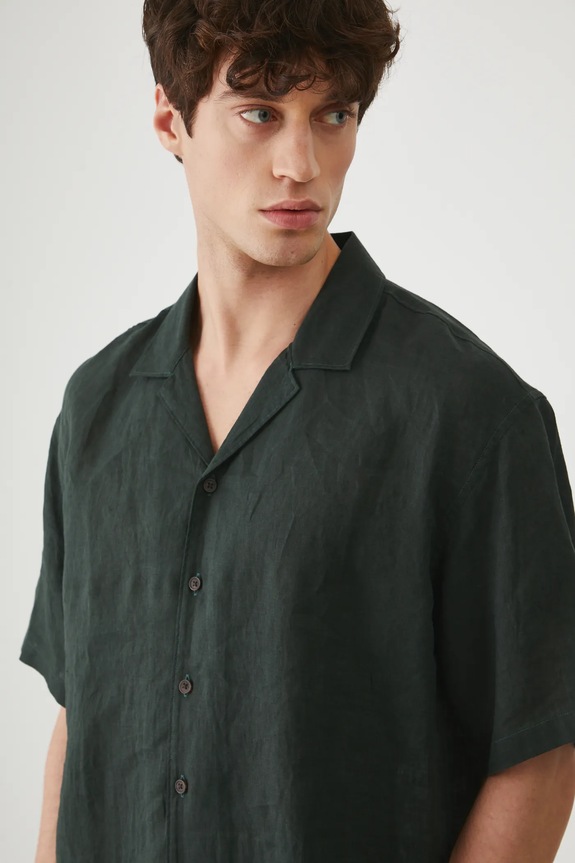 Medicine camicia di lino RS25-KKM090 verde