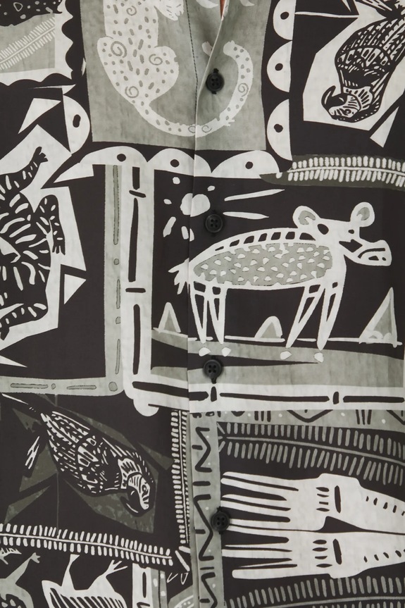 Košeľa pánska čierna farba RS25-KKM091 čierna