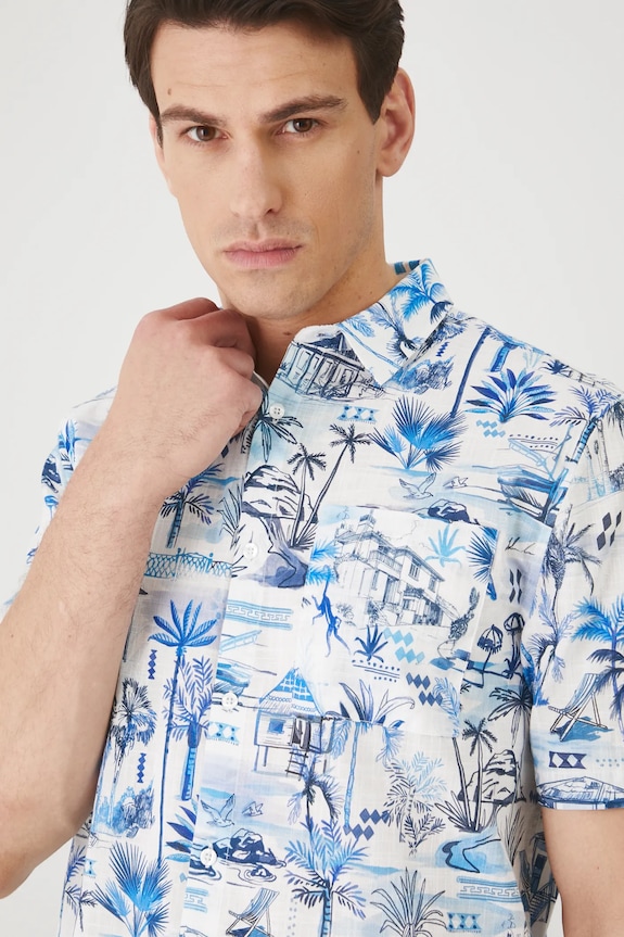 Medicine camicia in cotone blu RS25-KKM701