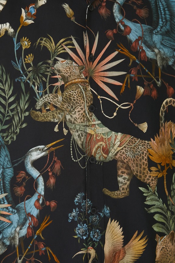 Košeľa pánska s golierom typu resort vzorovaná viac farieb RS25-KKM800