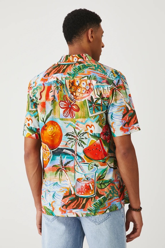Odzież Koszula męska z kołnierzykiem klasycznym wzorzysta kolor multicolor RS25-KKMB11 multicolor