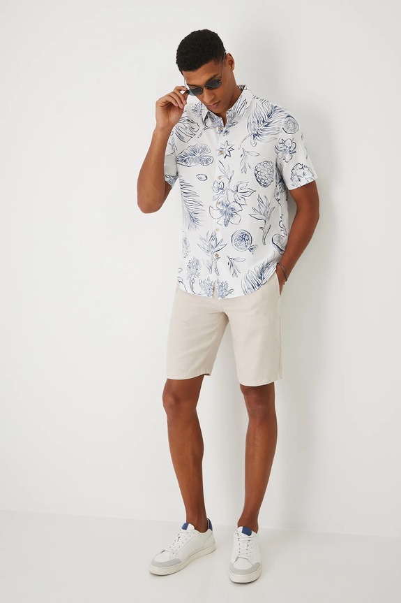 Medicine lenvászon ing len fehér RS25-KKMB12