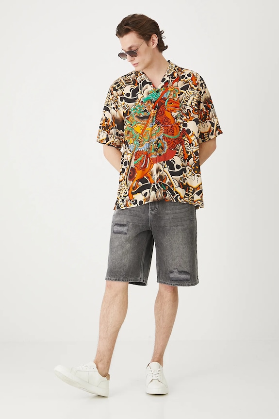 Oblečenie Košeľa s prímesou ľanu Tattoo Art by Boren Huang – Horiren 彫壬 RS25-KKMC51 viacfarebná