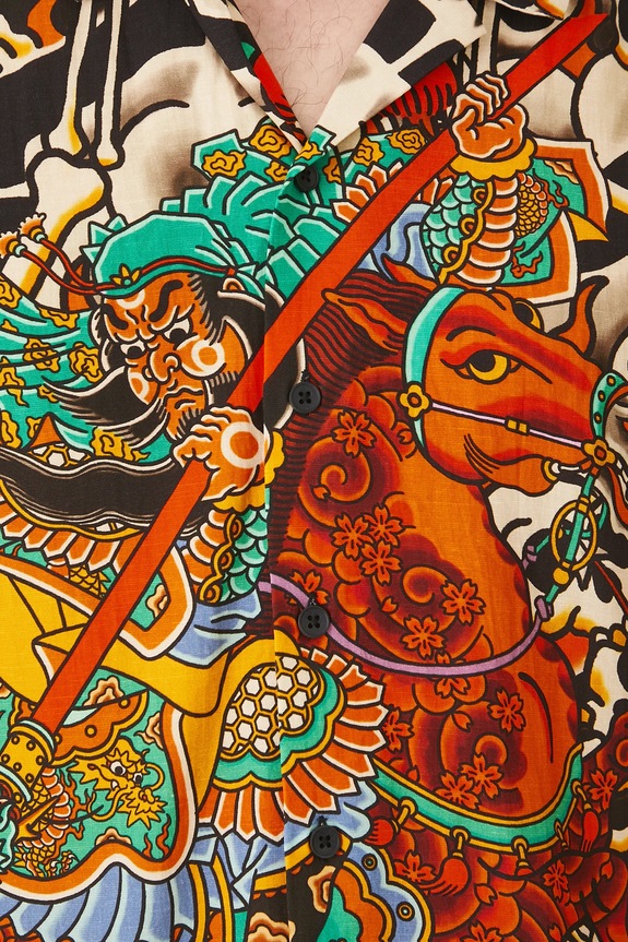 Košeľa s prímesou ľanu Tattoo Art by Boren Huang – Horiren 彫壬 RS25-KKMC51