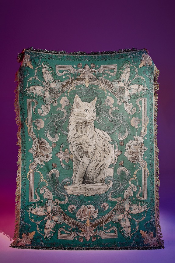 Žakárová deka z kolekcie Eviva L'arte tyrkysová farba tyrkysová RS25.KOU252