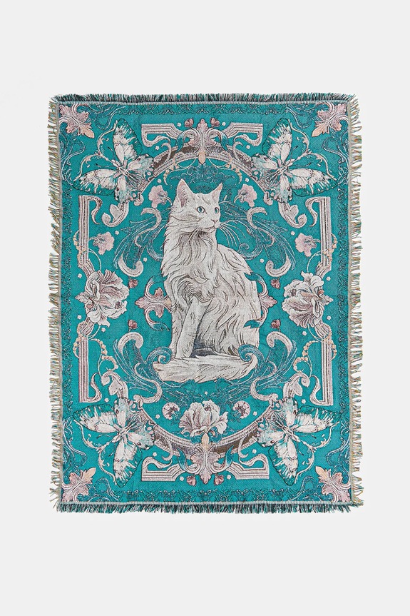 Žakárová deka z kolekcie Eviva L'arte tyrkysová farba RS25.KOU252 tyrkysová RS25