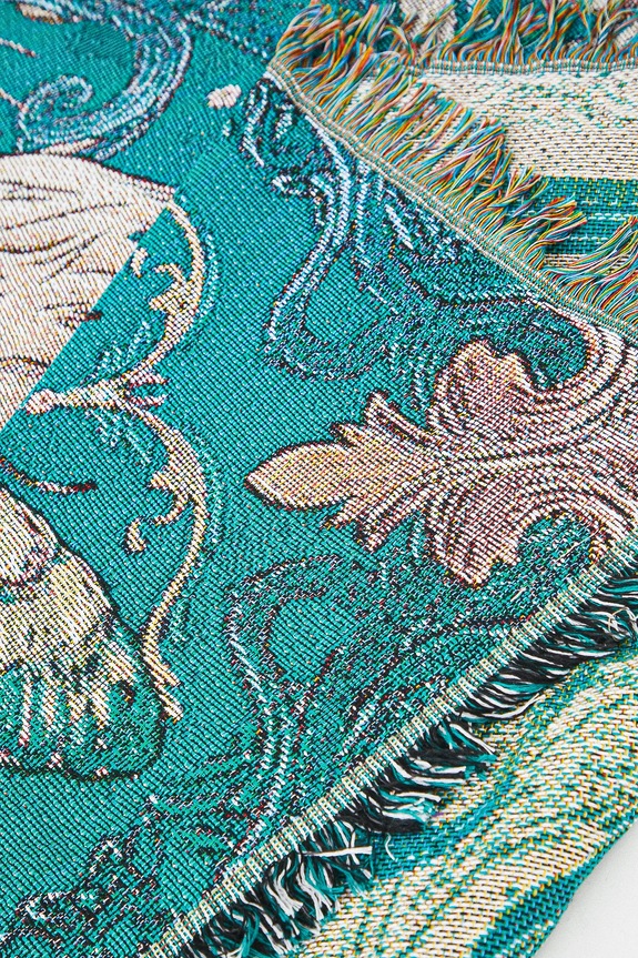 Žakárová deka z kolekcie Eviva L'arte tyrkysová farba tyrkysová RS25.KOU252