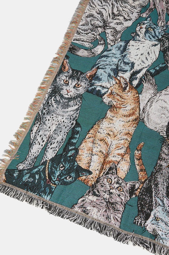 Koc żakardowy w koty 130 x 160 cm kolor multicolor RS25.KOU506 multicolor RS25