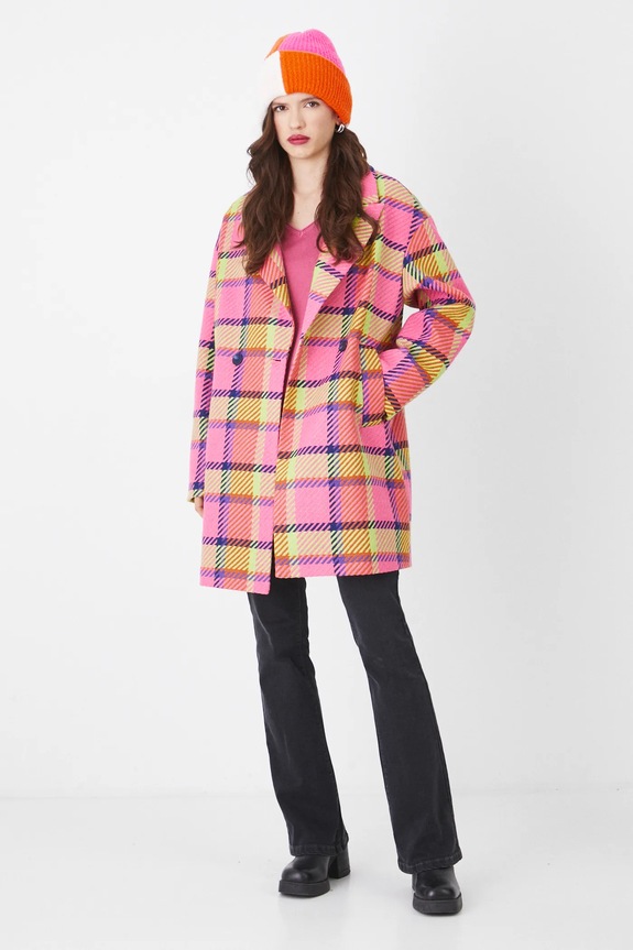 Medicine cappotto con aggiunta di lana RS25-KPD104 multicolore RS25