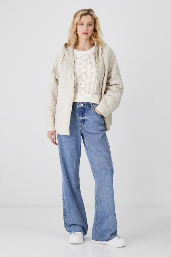 Bunda dámska prešívaná béžová farba RS25.KUD212 béžová RS25