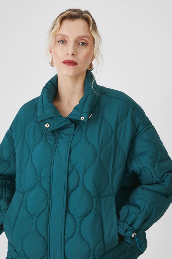 Kurtka damska pikowana kolor zielony zielony RS25.KUD214
