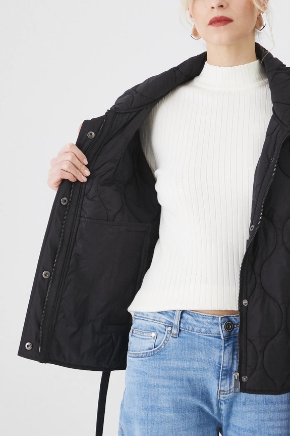 Bunda dámska prešívaná čierna farba RS25.KUD214
