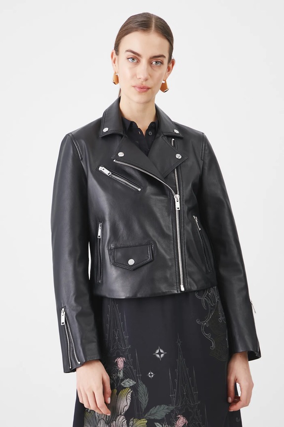 Δερμάτινο μπουφάν biker Medicine λείο δέρμα μαύρο RS25-KUD401