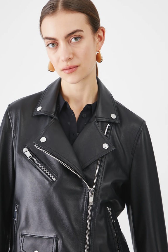 Usnjena biker jakna Medicine črna RS25-KUD401