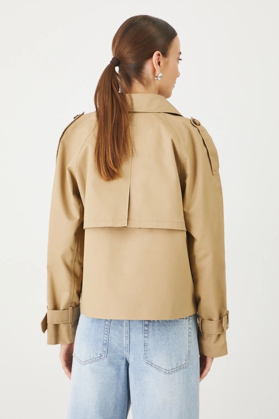 Oblečení Krátký trenčkot jednobarevný zelená barva RS25-KUD410 zelená