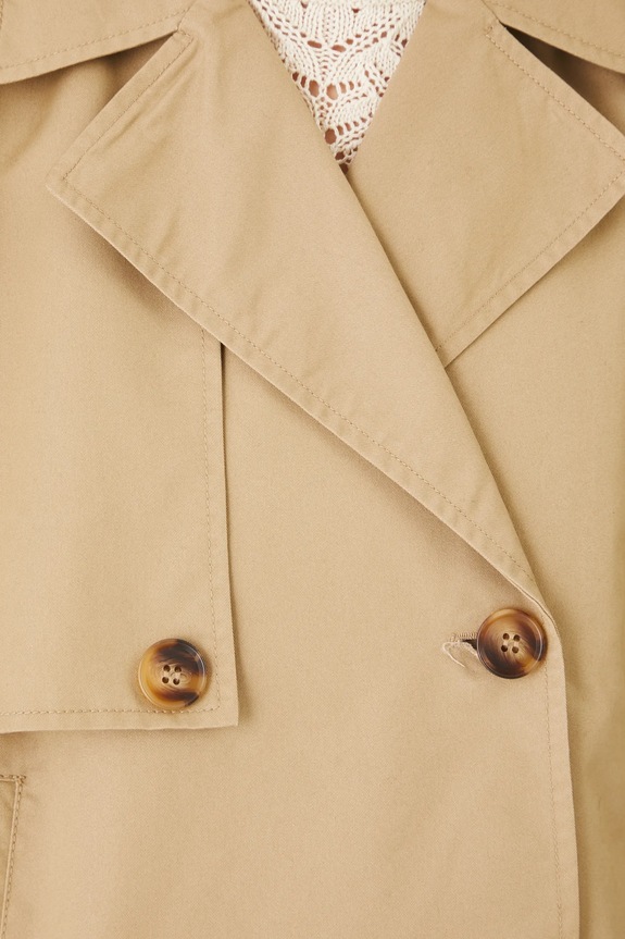 Krátký trenčkot jednobarevný zelená barva RS25-KUD410 zelená