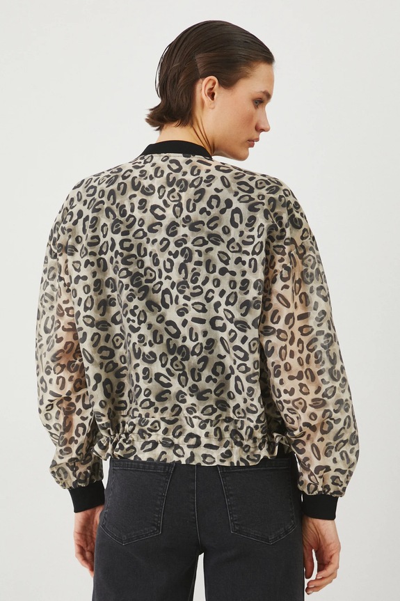 Kurtka bomber damska w panterkę kolor multicolor multicolor RS25-KUD704