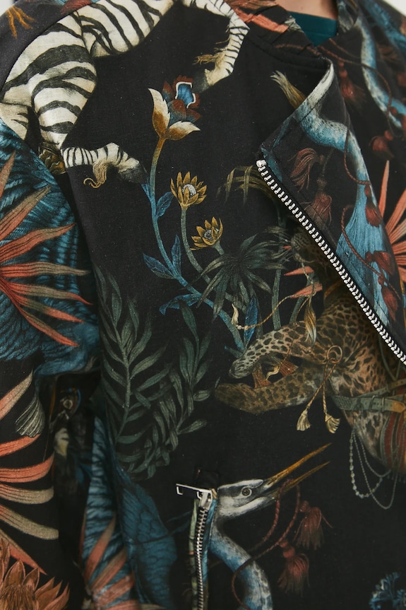 Kurtka bomber z lnem wzorzysta kolor multicolor RS25-KUD804 multicolor