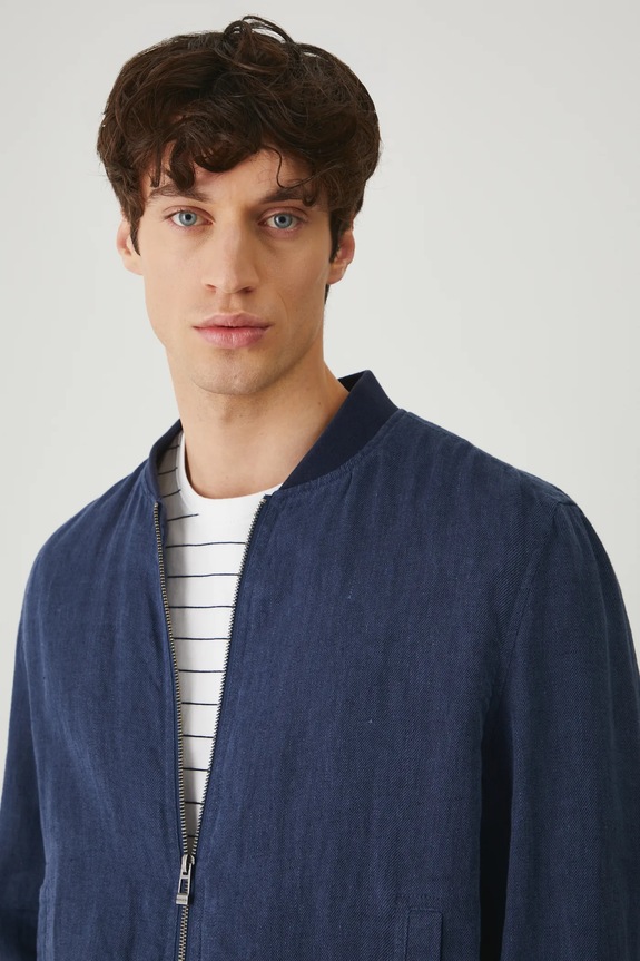 Medicine kurtka bomber lniana granatowy RS25-KUM700