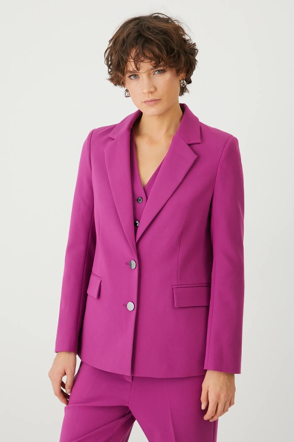 Marynarka damska regular gładka kolor różowy tkanina różowy RS25-KZD101
