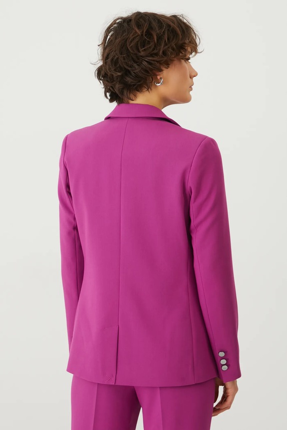 Odzież Marynarka damska regular gładka kolor różowy RS25-KZD101 różowy