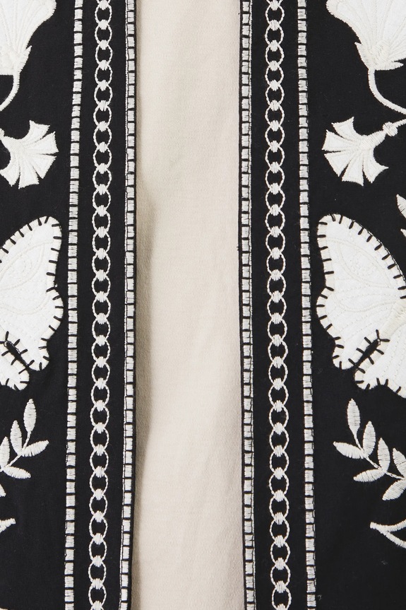 Kamizelka bawełniana damska z ozdobnym haftem kolor czarny RS25.KZD600 czarny