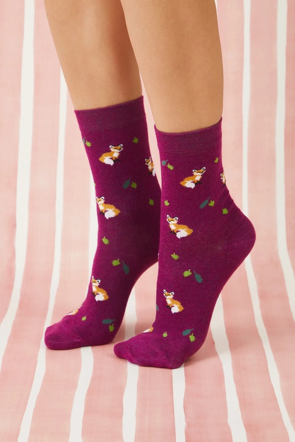 Skarpetki bawełniane damskie w lisy (2-pack) kolor multicolor skarpetki długie multicolor RS25.LGD100