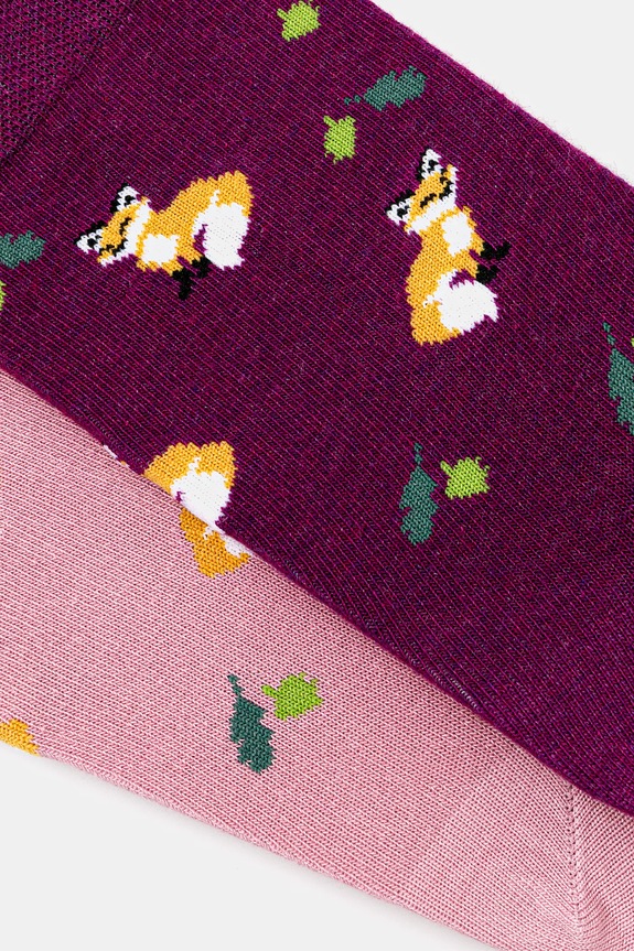 Odzież Skarpetki bawełniane damskie w lisy (2-pack) kolor multicolor RS25.LGD100 multicolor