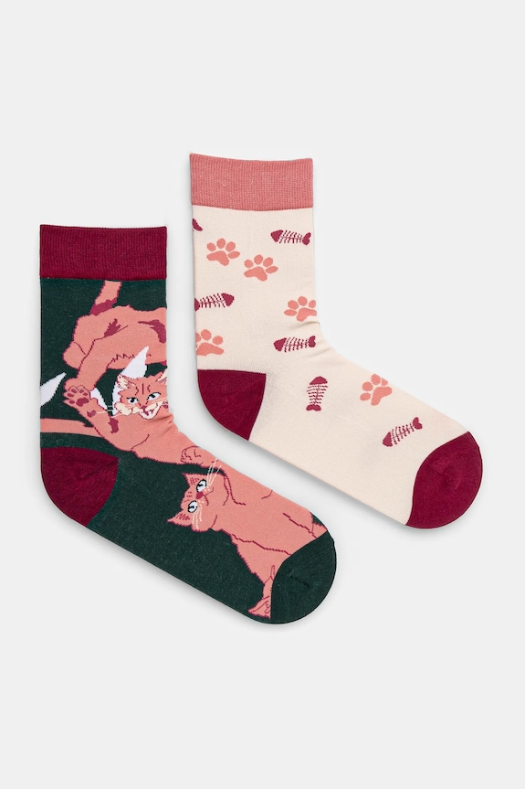 Bavlnené ponožky s motívom mačiek (2-pack) viac farieb RS25.LGD205 viacfarebná RS25
